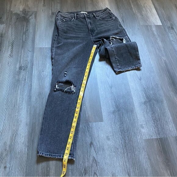 PacSun Mom Jeans Ripped Faded Black 29 High Rise Distressed - Picture 10 of 11